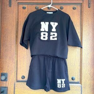 Zara Black Athletic Shorts Set Size S , M